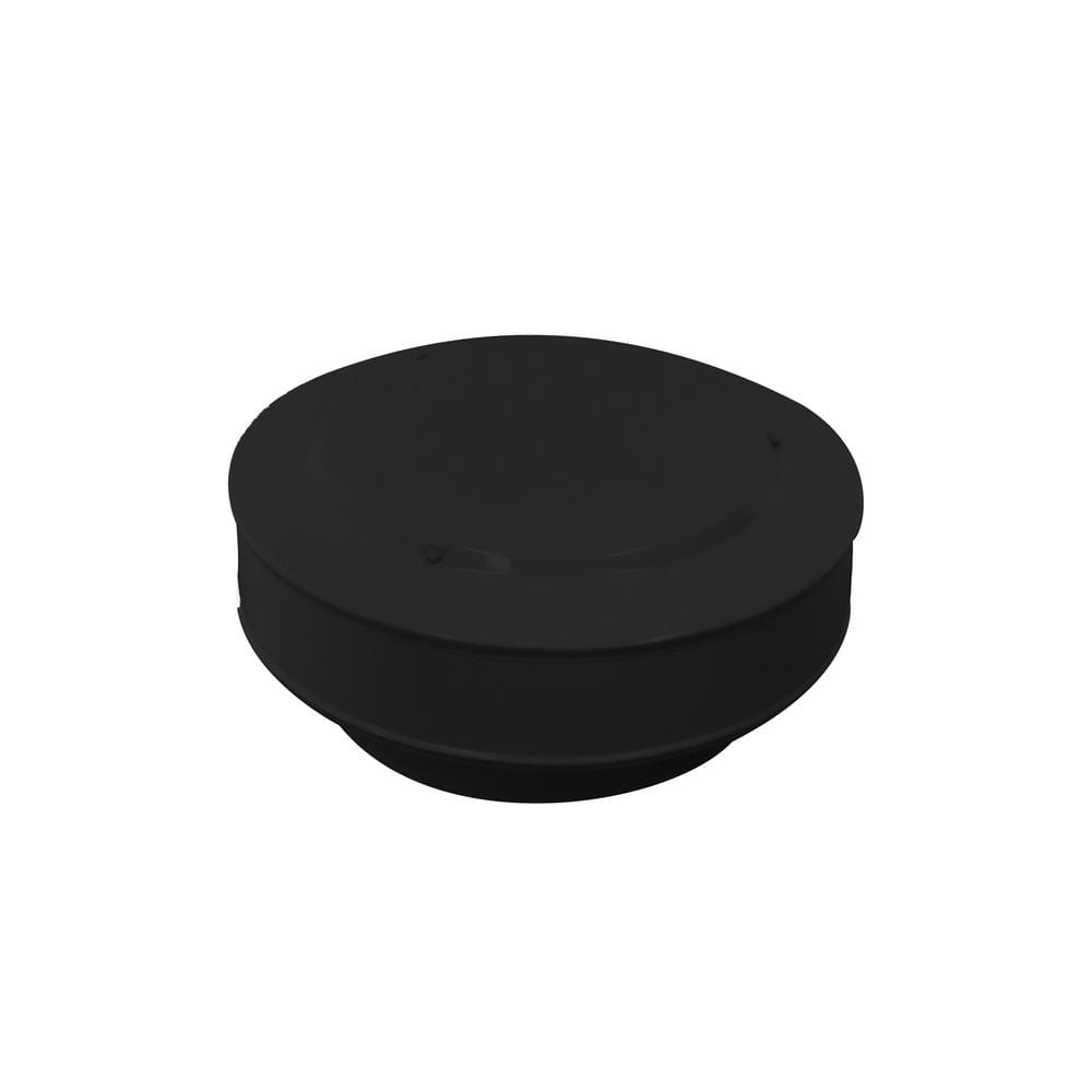 8 in. Dia Aluminum Vent Pipe Cap in Black