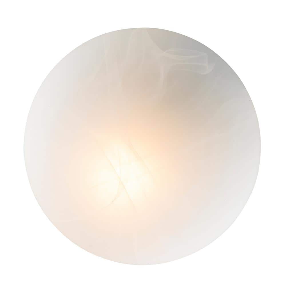 Dash 8" White Marbleized Glass Globe Flush Mount Light