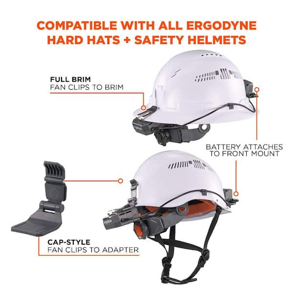 Ergodyne Skullerz 8884 Gray Hard Hat Mounted Fan Kit 8884 - The