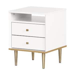 Dylane 2-Drawer Nightstand, Pure White