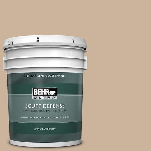 BEHR ULTRA 5 gal. #PPU4-07 Mushroom Bisque Extra Durable Semi-Gloss Enamel Interior Paint & Primer