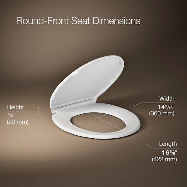 Highline Round Grip Tight Bumpers, Soft Close Toilet Seat in White