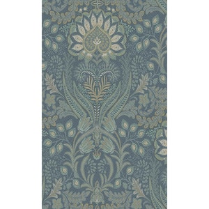Blue Paisley Print Non-Woven Paper Paste the Wall Textured Wallpaper 57 sq. ft.