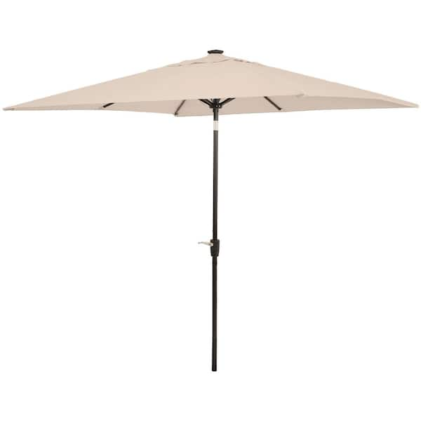 Sunnydaze Sunnydaze 8.75 ft. Rectangle Market Patio Umbrella with Solar ...