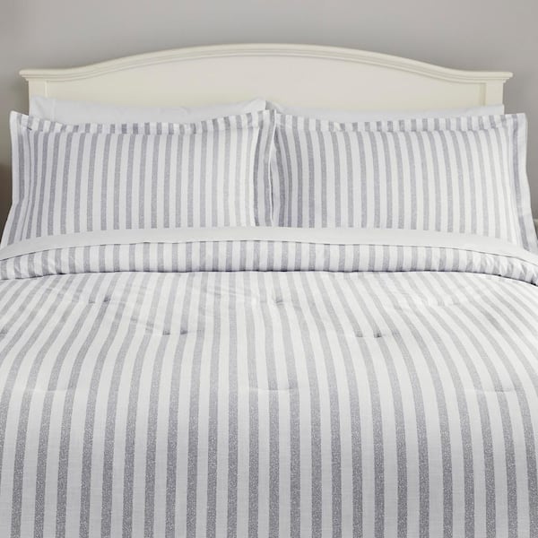 ComforTwill Sheet Set, White Stripe, Twin XL - Standard Textile Home