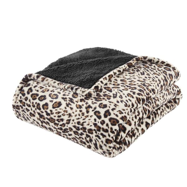 Home Decorators Collection Plush Leopard Sherpa Throw Blanket