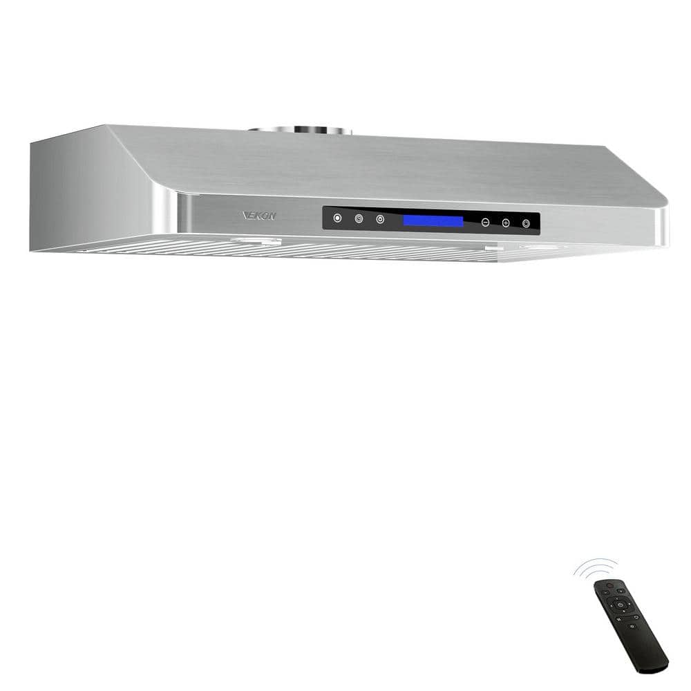 36 in. Ducted Under Cabinet Range Hood in Stainless Steel With 3-Watt LED lights Dishwasher-safe Filters Fan Timer