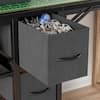 Close-up of drawer storage on the 3D printer stand.