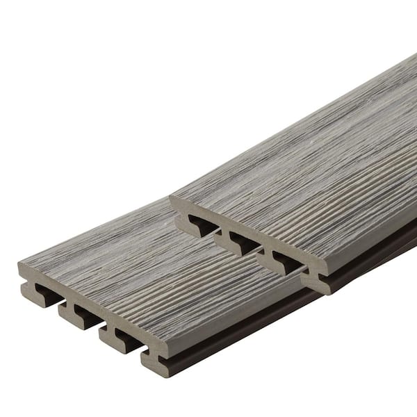 FORTRESS Infinity IS 1 in. x 6 in. x 8 ft. Caribbean Coral Grey Composite Grooved Deck Boards (2-Pack)