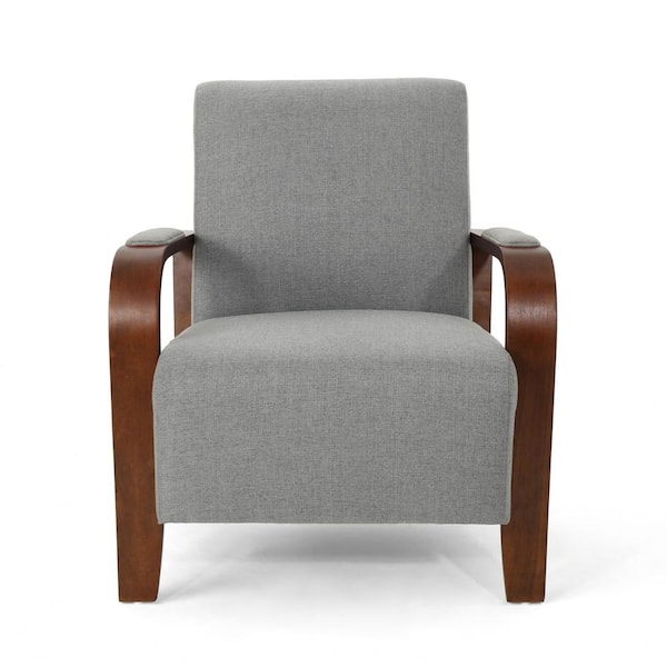 Noble House Loukas Traditional Gray Fabric Club Chair