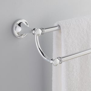 Silverton 24 in. Wall Mount Double Towel Bar Bath Hardware Accessory in Polished Chrome