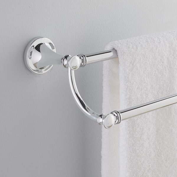 Silverton 24 in. Wall Mount Double Towel Bar Bath Hardware Accessory in Polished Chrome