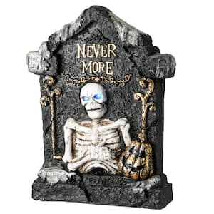 22 in. Skeleton Gravestone with LED Lights, Battery Operated