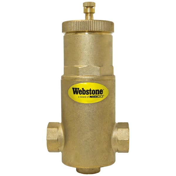 Webstone, a brand of NIBCO 1 in. Forged Brass FIP Air Separator with Removable Vent Head and Coalescing Medium