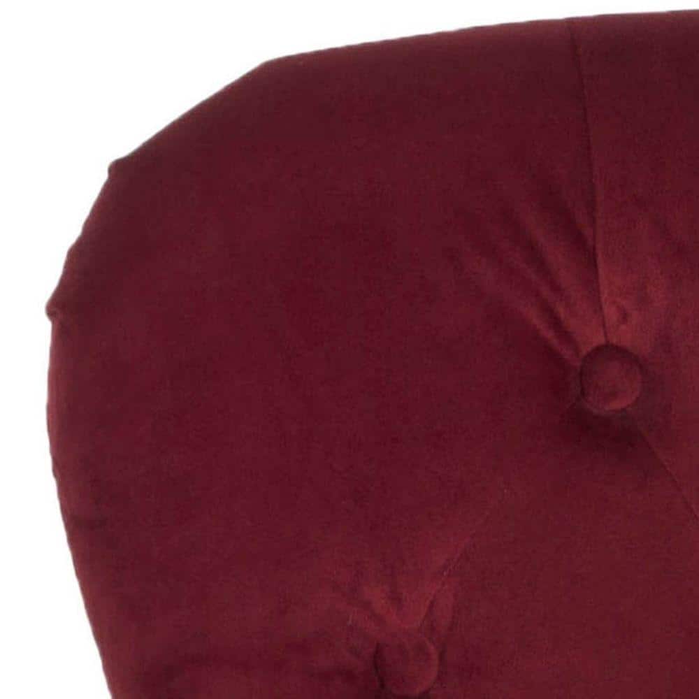Elegant Red Velvet Contemporary Accent Chair with Curved Spindle Legs