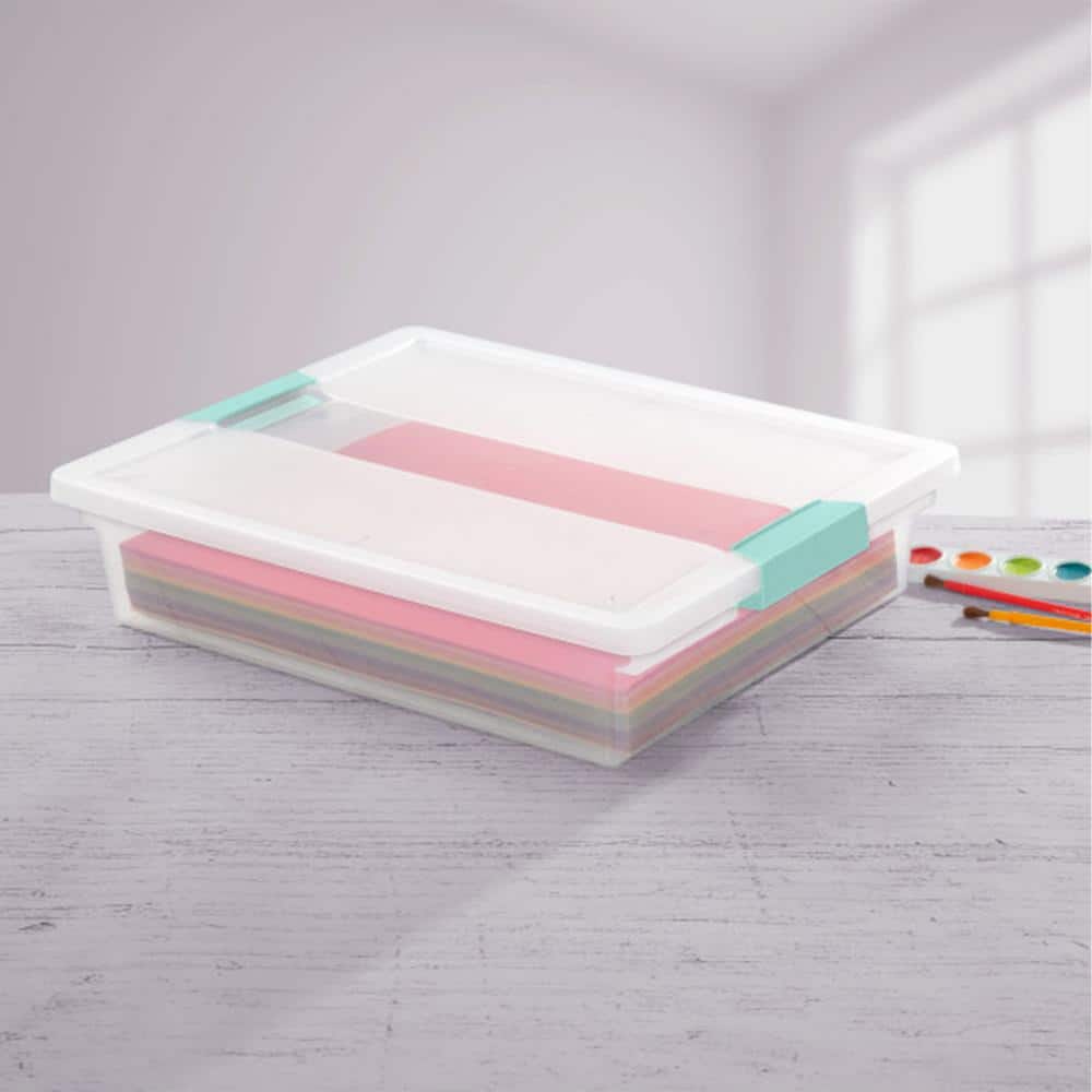 Large Clear Plastic Stackable Storage Bins with Latching Lid, 12-Pack