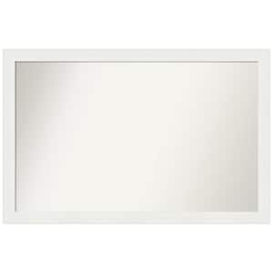 Vanity White Narrow 43.5 in. x 28.5 in. Custom Non-Beveled Recycled Polystyrene Framed Bathroom Vanity Wall Mirror