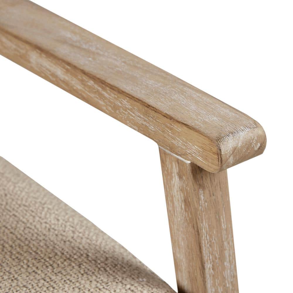 Light Brown Wood and Cane Mid-Century Accent Chair