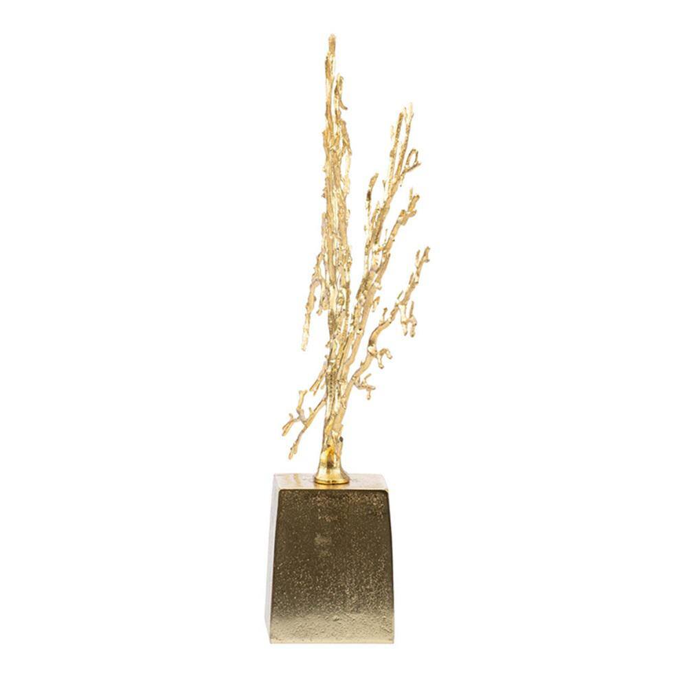 Radiant Gold Abstract Metal Tree Sculpture Decor