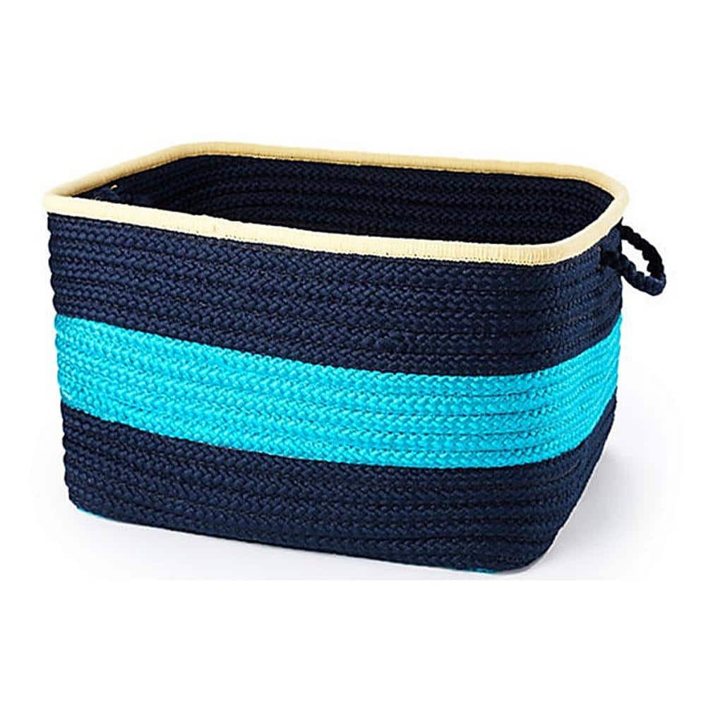 Color Pop Square Polypropylene Basket Turquoise Navy 14 in. x 14 in. x 10 i