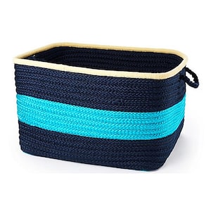 Color Pop Square Polypropylene Basket Turquoise Navy 18 in. x 18 in. x 12 in.