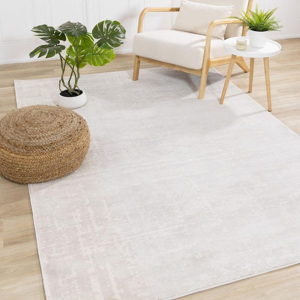 Veran Collections 5 ft. x 8 ft. Beige Organic, Tonal/Solid Indoor Area Rug