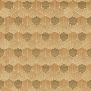 Linzhi Copper Sisal Grasscloth Inlay Wallpaper Sample