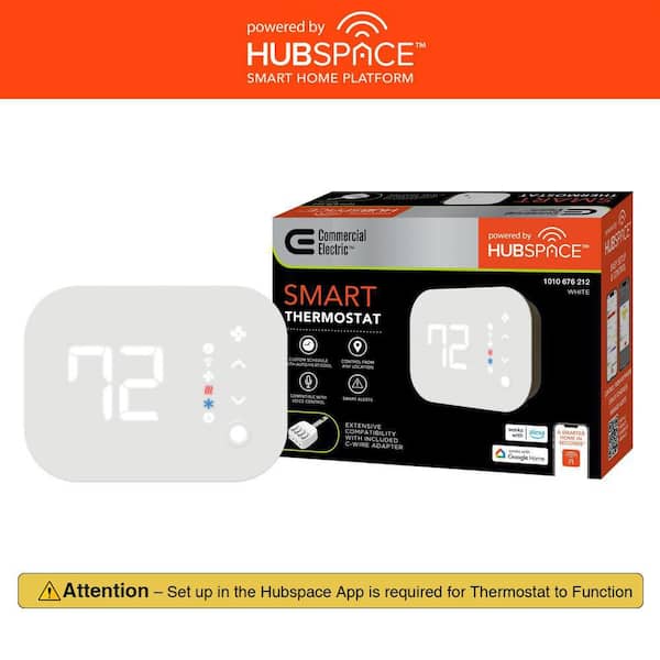 Commercial Electric Wi-Fi and Bluetooth Enabled Smart Programmable Thermostat with Schedules Powered by Hubspace