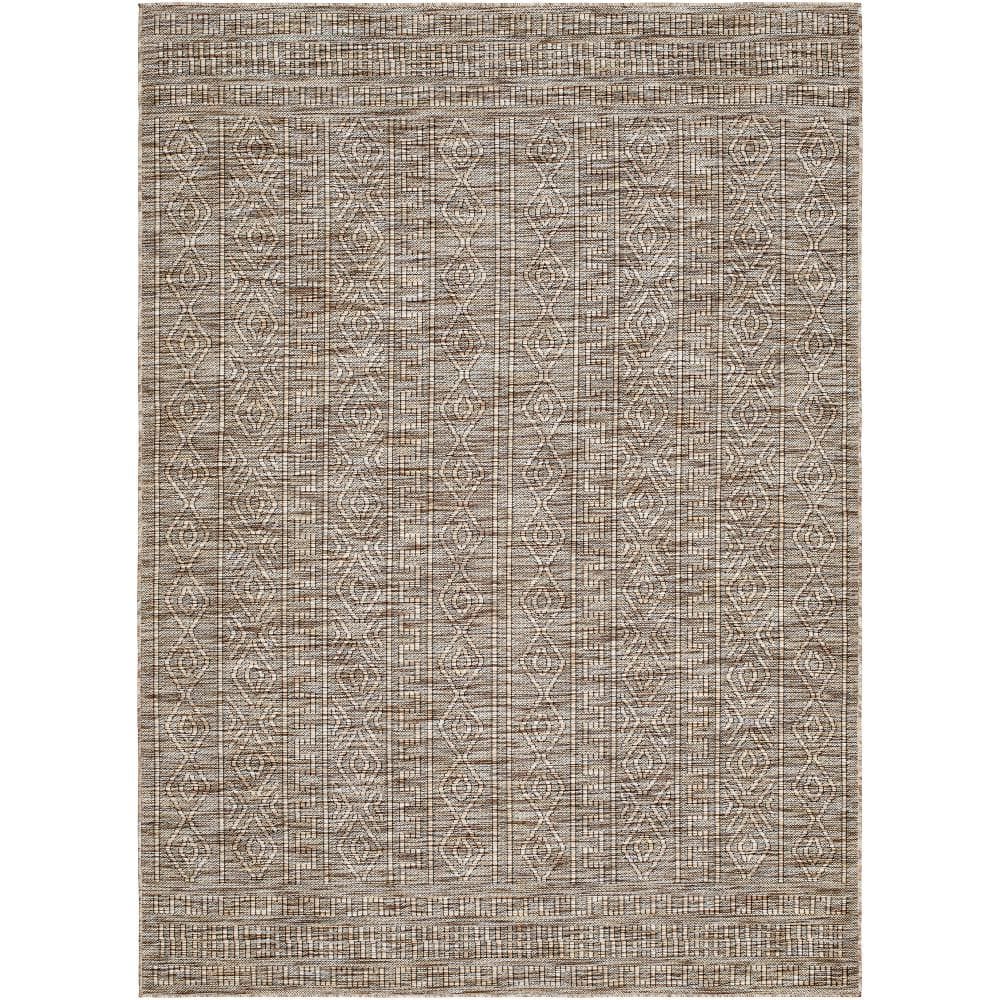 Livabliss Terrace Dark Brown Solid 9 ft. x 12 ft. Indoor/Outdoor Area ...