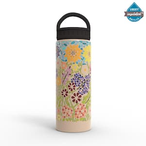 20 oz. Garden Walk Safari Cream Insulated Stainless Steel Water Bottle with D-Ring Lid