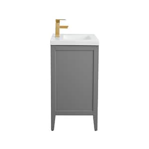 30 in. W x 18.5 in D x 34 in. H Single Sink Bathroom Vanity Cabinet in Cashmere Gray with Ceramic Top