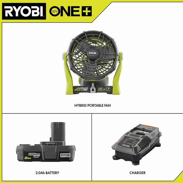 ryobi fan and battery