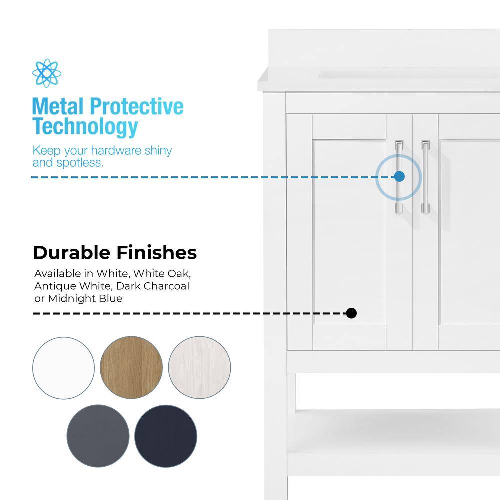 Vegas 24" Pure White Freestanding Bathroom Vanity with Sink