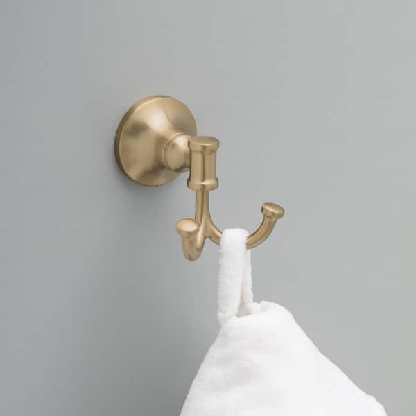 (2-Pack) Chamberlain J-Hook Double Robe/Towel Hook in Champagne Bronze