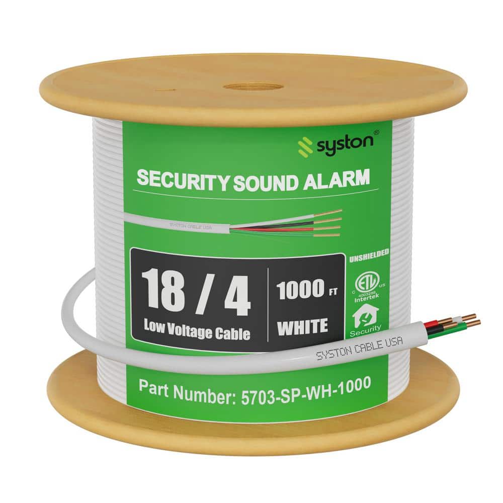 1000 ft. 18/4 White FPLP/CL3P-Plenum Stranded-Unshielded CU Fire Security Burglar Station Sound Alarm Control Cable Wire price history on PriceWatchPro