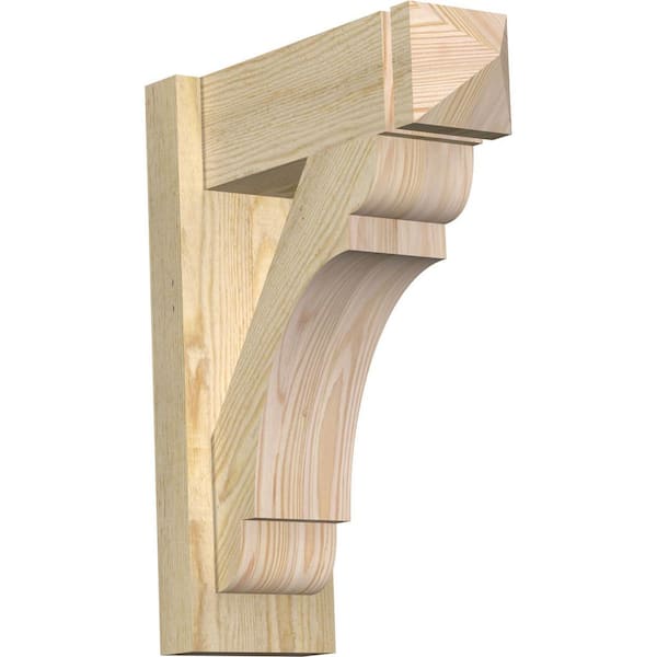 Ekena Millwork 6 in. x 20 in. x 16 in. Douglas Fir Olympic Arts and Crafts Rough Sawn Outlooker