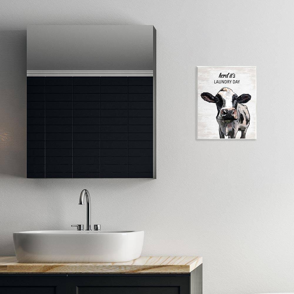 Herd It's Laundry Day Cow by Lettered and Lined Unframed Typography Graphic Art Print 14 in. x 11 in. price history on PriceWatchPro