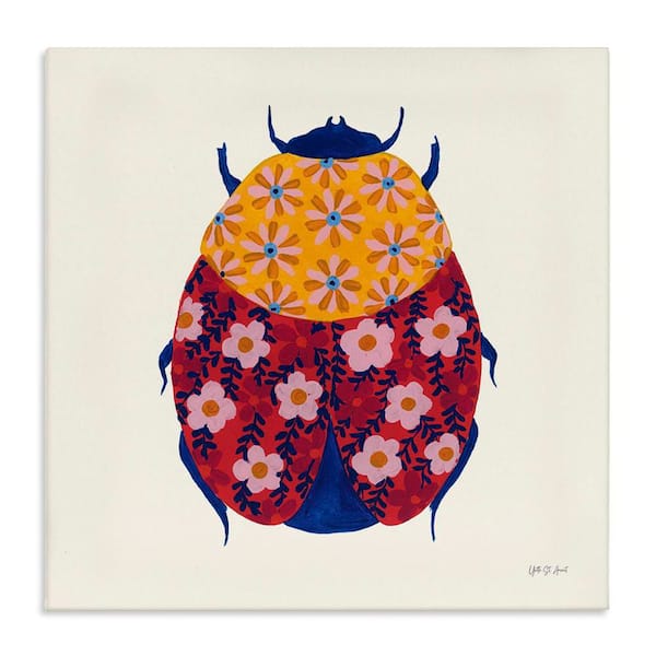 Stupell Industries Chromatic Blooming Beetle by Yvette St. Amant Unframed Animal Graphic Art Print 24 in. x 24 in.
