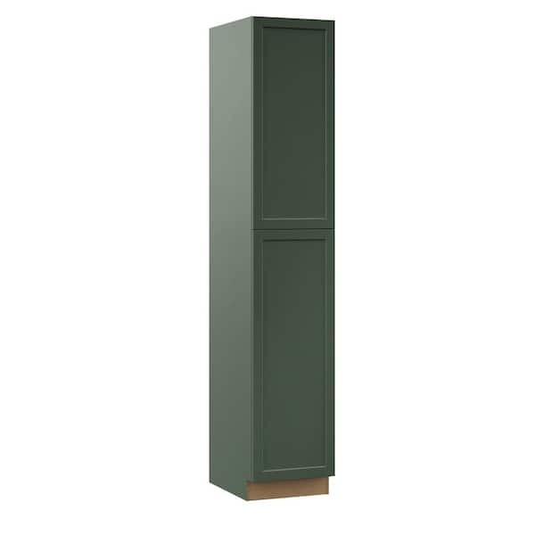 Designer Series Melvern 18 in. W 24 in. D 96 in. H Assembled Shaker Pantry Kitchen Cabinet in Forest