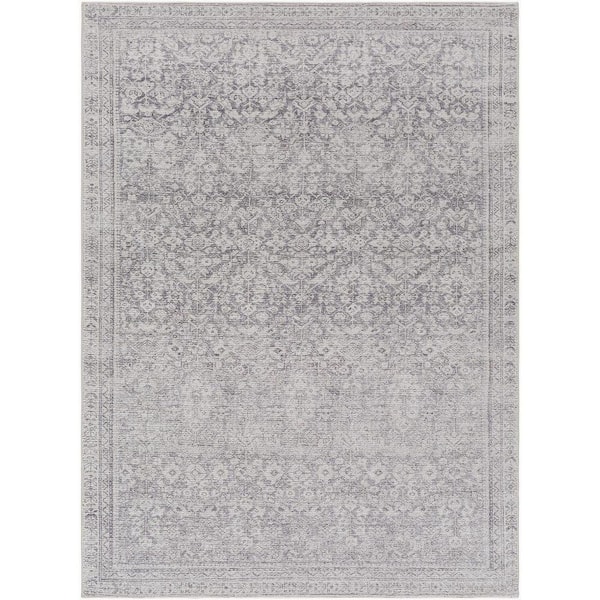 Livabliss Galey Alix x Livabliss Collins Avenue IV Vintage Damask Area Rug, 3'10 in. x 5'7 in. (4' x 6'), Gray