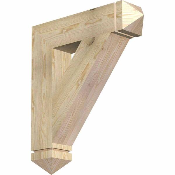 Ekena Millwork 6 in. x 32 in. x 28 in. Douglas Fir Traditional Arts and Crafts Rough Sawn Bracket