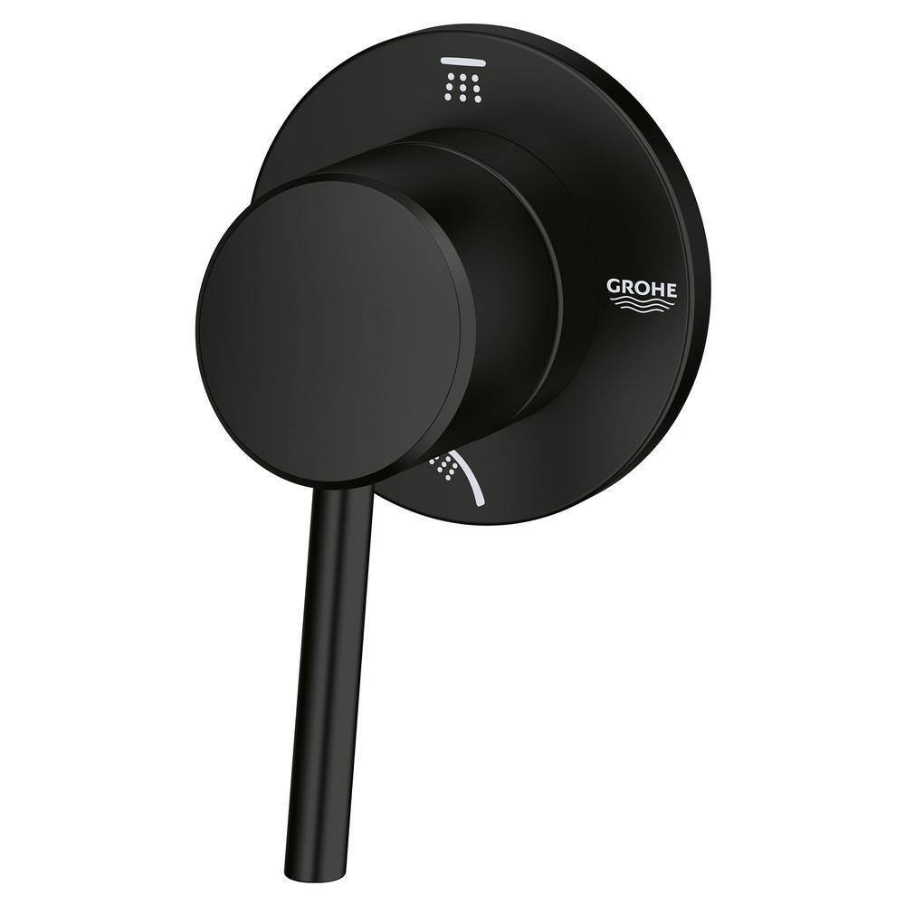 Matte Black Wall-Mounted 2-Way Diverter Trim