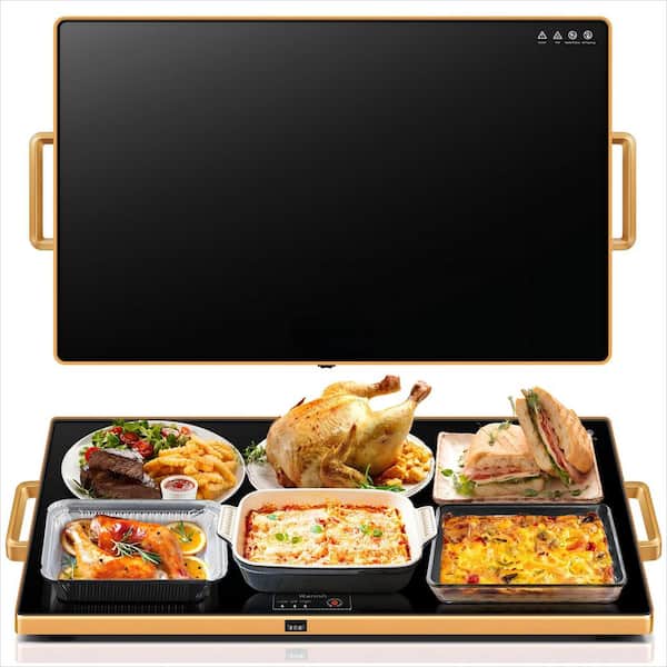 10 Qt. Buffet Server with Thermostat and Full Surface Heating, Food Warming Mat with 2 Temperature Modes, Black