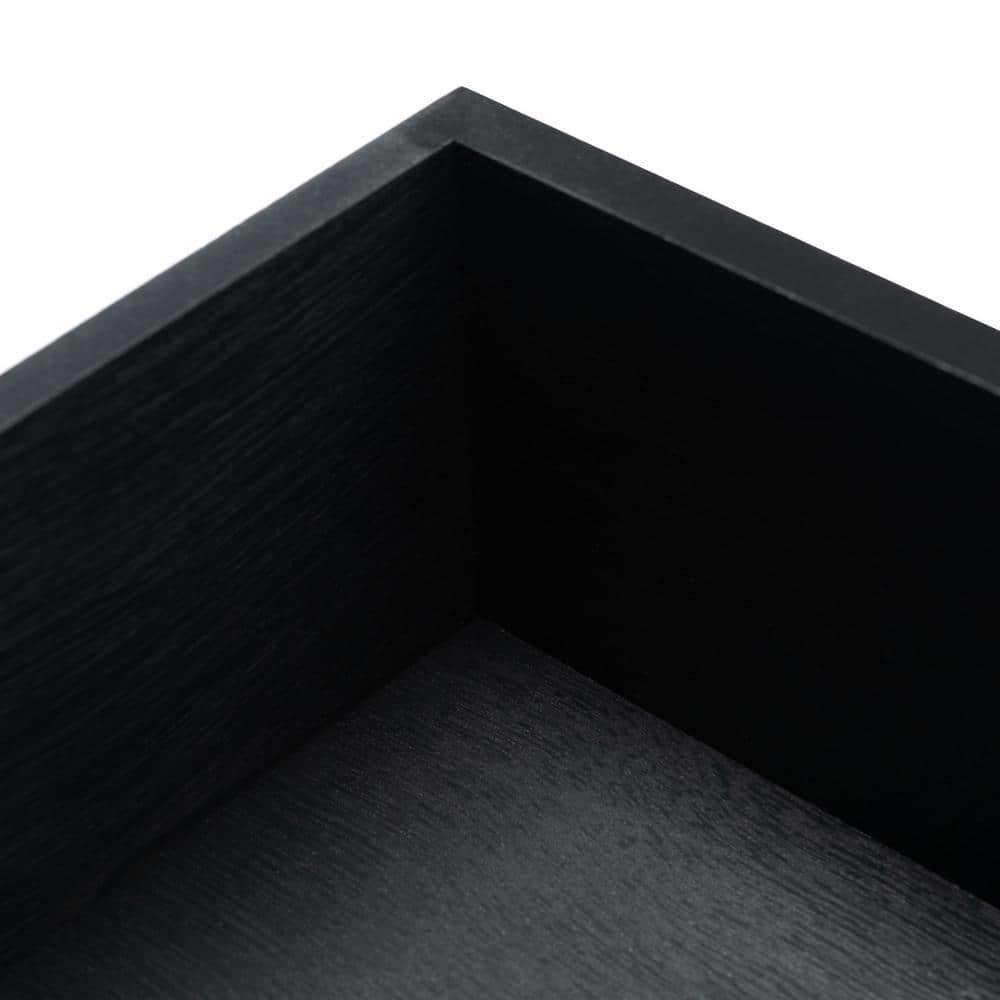 Halton Black Wood 22" Rectangular Accent Table with Storage
