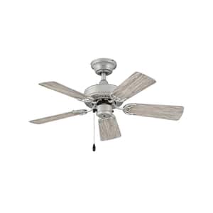 Hinkley Cabana 36" 3-Speed Indoor/Outdoor Ceiling Fan, Brushed Nickel
