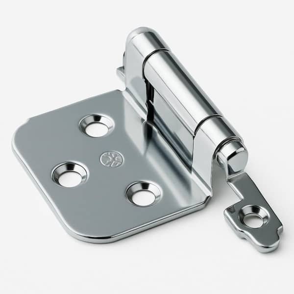 Sapphire 1-5/8 in. Surface Mount Self-Closing Exposed No Radius Cabinet Hinge in Satin Nickel - (Set of 24)