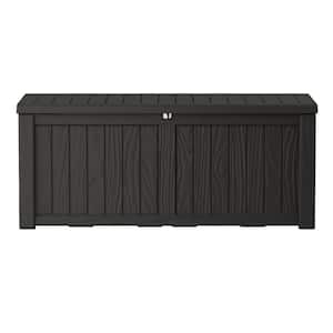 120 Gal. Black Large Resin Waterproof Outdoor Storage Deck Box
