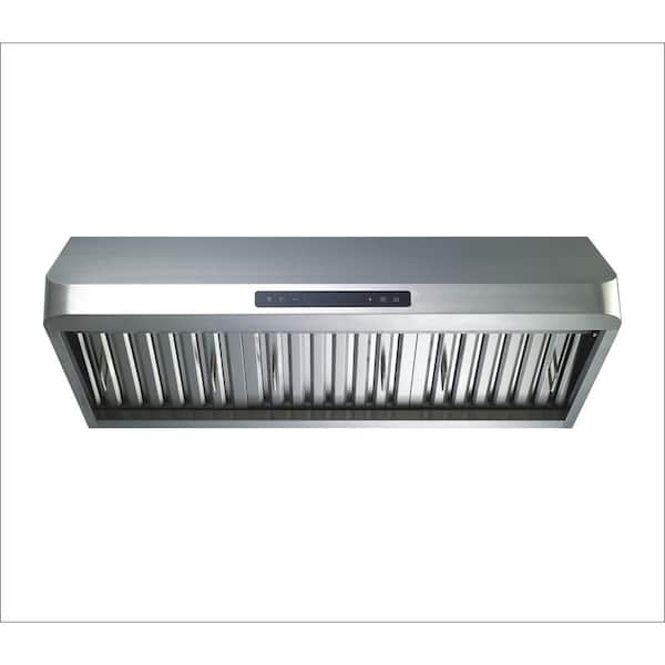 Winflo 30 in. 466 CFM Convertible Under Cabinet Range Hood in Stainless Steel with Baffle Filters and Touch Control