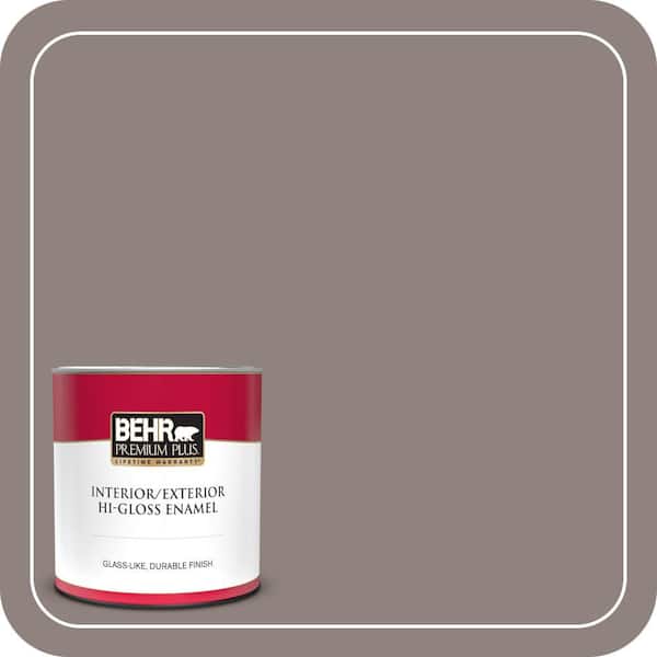 BEHR PREMIUM PLUS 1 qt. Home Decorators Collection #HDC-CL-22G Roanoke Taupe Hi-Gloss Enamel Interior/Exterior Paint & Primer