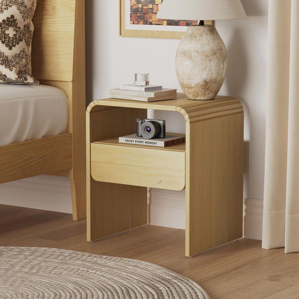 Adrian Natural 1 Drawer 17.5 in. W Nightstand